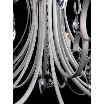 Люстра подвесная Eurosvet Alda 3305/8 белый с золотом/прозрачный хрусталь Strotskis