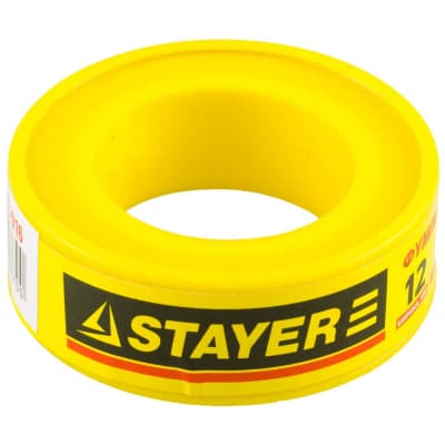 Фум лента STAYER толщина 0,075 мм, плотность 0,16 г/см3, ширина 12 мм 12360-12-016