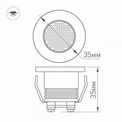Встраиваемый светильник Arlight LTM-R35WH 1W 6000K IP40 020751
