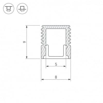 Профиль для светодиодной ленты Arlight SL-MINI-8-2000 ANOD 019322