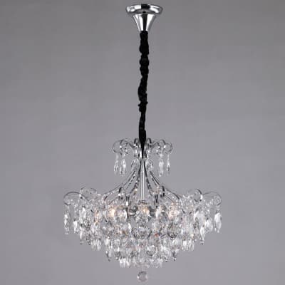 Люстра хрустальная Eurosvet Crystal 10080/6 хром/прозрачный хрусталь Strotskis