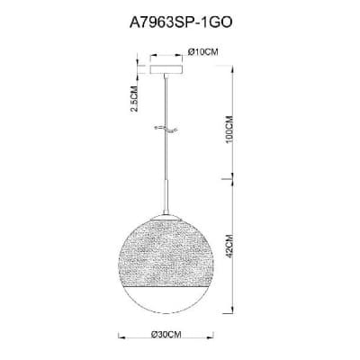 Подвесной светильник Artelamp Jupiter Gold A7963SP-1GO