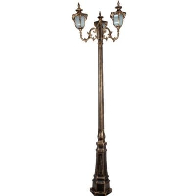 Светильник садово-парковый, серии «Флоренция» FERON PL4049 3*60W, E27, 230V, IP44, цвет черное золото, 6-и гранник, столб большой 11429