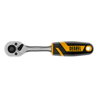 Ключ-трещотка 1/4", 90 зубьев, с быстрым сбросом, CrV Denzel 14031