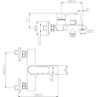 Смеситель для ванны Rossinka W (W35-31)