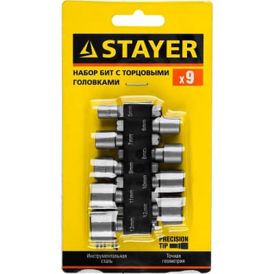 Набор бит с адаптером STAYER 9 шт. 26089-H9