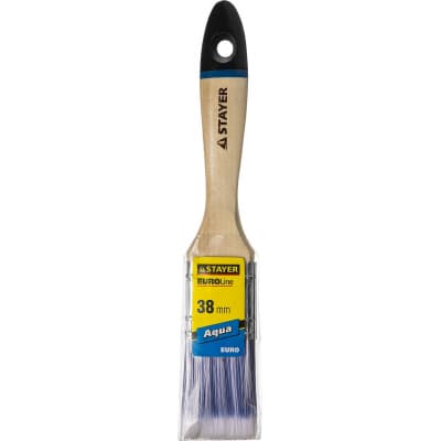 Кисть плоская STAYER 38 мм, 1.5", щетина искусственная, деревянная ручка AQUA 01062-038