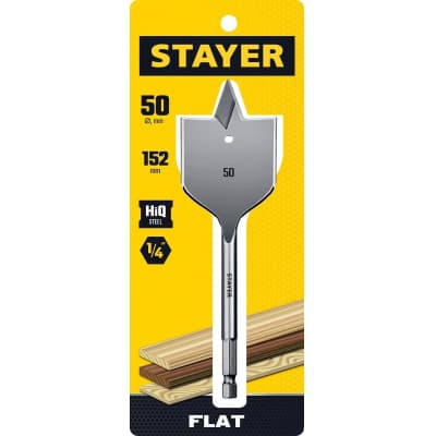 STAYER FLAT 50x152мм, сверло по дереву перовое 2950-50_z01