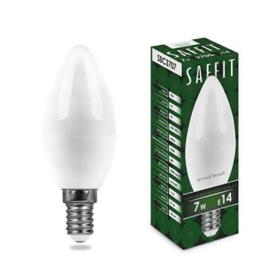 Лампа светодиодная SAFFIT SBC3707, C37 (свеча), 7W 230V E14 2700К 55030