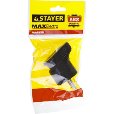 Вилка угловая STAYER 16А/220 В, 1300 Вт, черная MAXElectro 55161-B
