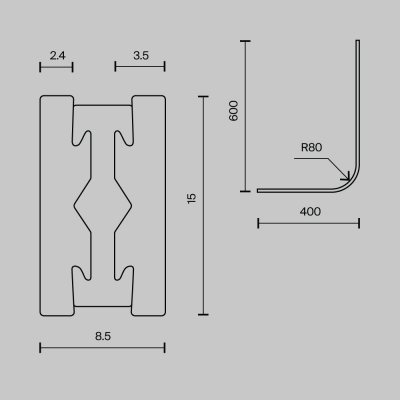Радиусный коннектор для шинопровода Flarity черный Maytoni Accessories for tracks Flarity TRX154-RC80-B-26002