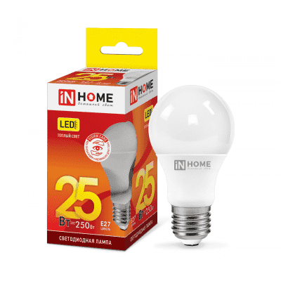 Лампа светодиодная LED-A65-VC 25Вт 230В Е27 3000К 2250Лм IN HOME 4690612024066