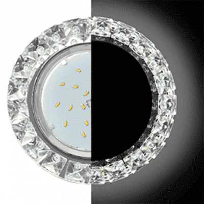 Ecola GX53 H4 LD5361 Glass Круг с крупными стразами Конус с подсветкой/фон зерк./центр.часть хром 52x120 (к+) SK53RGEFB
