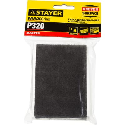 Губка шлифовальная STAYER 100х68х26мм, Р320, четырехсторонняя 3560-4