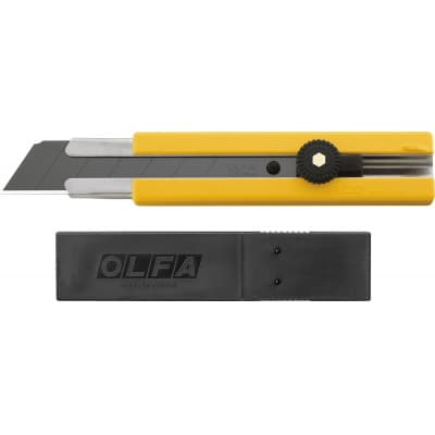 Нож OLFA с выдвижным лезвием, в комплекте с лезвиями 5 шт 25мм OL-H-1BB/5BB