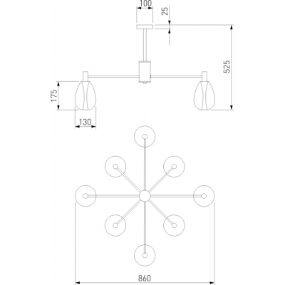 Потолочная люстра Eurosvet Magma 60175/8 латунь Smart