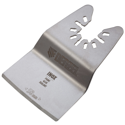 Насадка для МФИ шабер полукруг, Inox, для снятия краски и др., ширина 50 мм, длина общая 74 мм, ступенчатый Denzel 782317