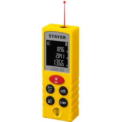Дальномер лазерный, "LDM-40", дальность 40 м, 5 функций, STAYER Professional 34956