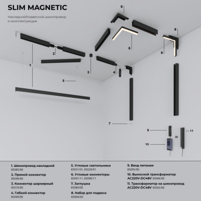 Трековый светильник Elektrostandard Slim Magnetic 85000/01