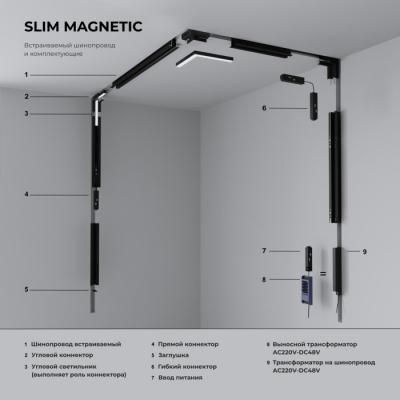Соединитель угловой Elektrostandard Slim Magnetic 85213/00