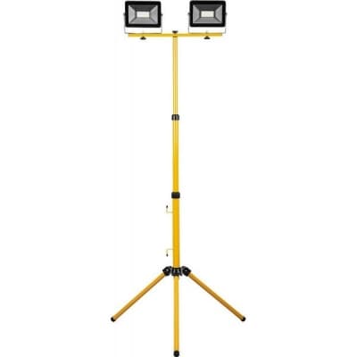 Прожектор светодиодный переносной на штативе, FERON LL-503, 2*50W, 6400К (дневной), 230V/50Гц, 2*4500Lm, IP65, угол рассеивания 120°, цвет черный-желтый 29568