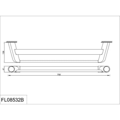 Полотенцедержатель двойной 70см. RUSH Flores (FL08532B)