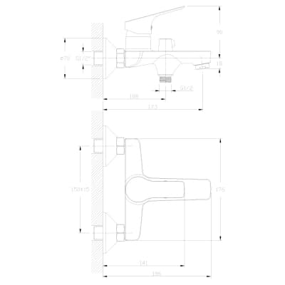 Смеситель для ванны Rossinka RS29 (RS29-31)
