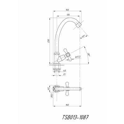 Кран для холодной воды TSARSBERG TSB-013-87 тип Кр-ЦБА