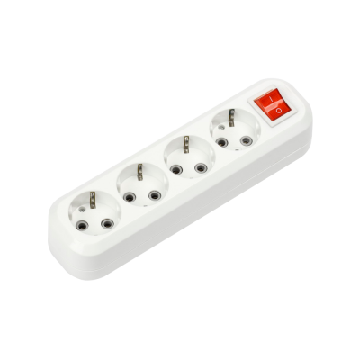 Колодка IN HOME УЗВ-4-GRAND четырехместная с выключателем и заземлением 5240 4690612035291