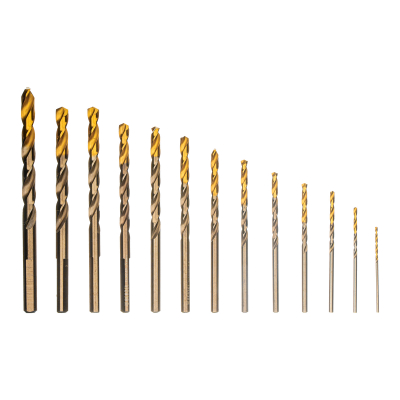Набор сверл по металлу, 1,5-6,5мм, Р6М5К8-TiN, Golden Tip, 13 шт Denzel 723006