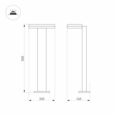 Наземный светильник Arlight TENT 029969(2)