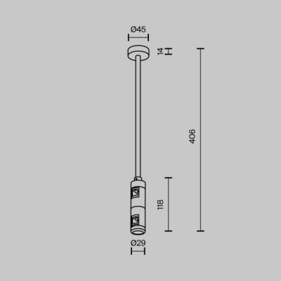 Крепление потолочное Maytoni Accessories for tracks Flarity TRA158С-D1-B
