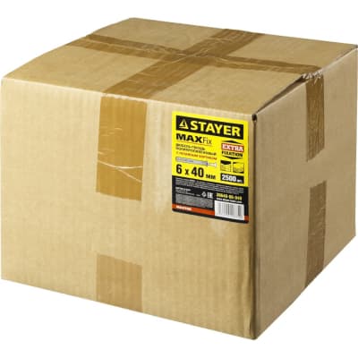 Дюбель-гвоздь полипропиленовый с потайным бортиком STAYER 40 x 6 мм, 2500 шт. 30640-06-040