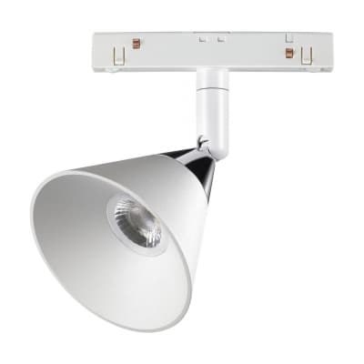 Трековый св-ник для низков.шинопровода IP20 LED 4000K 10W 48V FLUM 358398 SHINO NT20 029 белый/хром