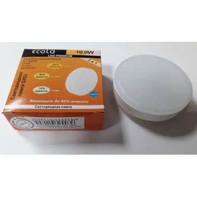 Лампа светодиодная Ecola GX53 LED Premium 10,0W Tablet 220V 2700K диммирование 3-х ступ. (100% -50% - 10% ) матовая 27x75 T5CW10ELC