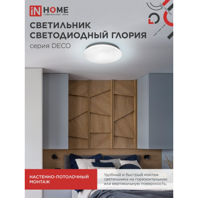 Светильник светодиодный IN HOME DECO ГЛОРИЯ 95Вт 230В 6500К 10000Лм 483х67мм 4690612058627