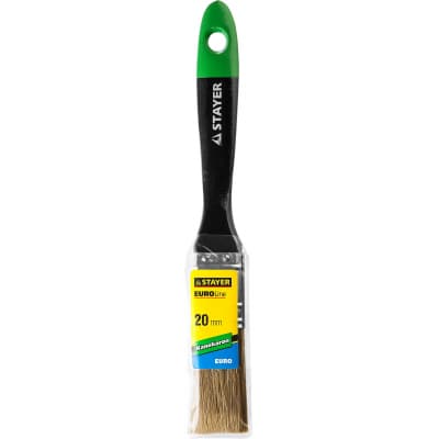 Кисть плоская STAYER 20 мм, 3/4", щетина искусственная, деревянная ручка KANEKARON-EURO 0106-020