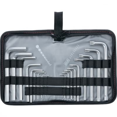 Набор ключей имбусовых HEX-TORX, 18 шт: HEX 1,5-10 мм, T10-T50, CrV, коротких, с сатиновым покрытием Matrix 12314
