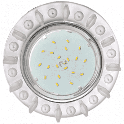 Ecola GX53 H4 5361 Glass Круг с квадр. матовыми стразами/фон матовый/центр.часть хром 52x120 (к+) FN53RNECB