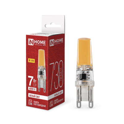 Лампа светодиодная IN HOME LED-JCD-COB 7Вт 230В G9 4000К 730Лм 4690612060354