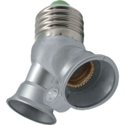 Переходник Ecola base  с цоколя E27 на 2хE14 Серебряный A7T24SEAY