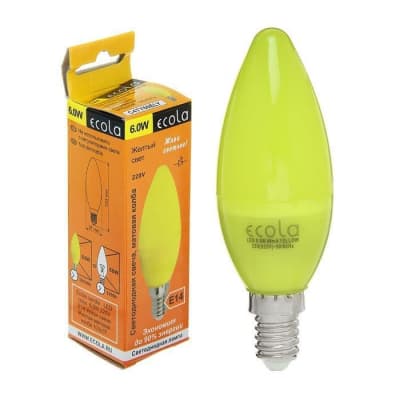 Лампа светодиодная Ecola Candle LED Color 6W E14 Yellow C4TY60ELY