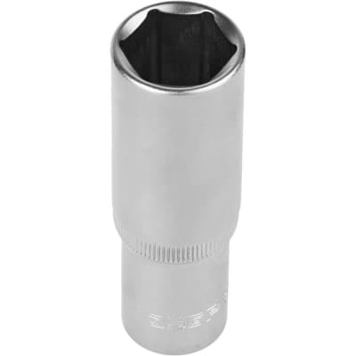 Торцовая головка ЗУБР 1/2", 19 мм, Cr-V сталь, хромированная 27726-19