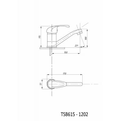 Смеситель для раковины TSARSBERG TSB-615-1202 тип См-УмОЦБА, См-МОЦБА