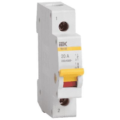 Выключатель нагрузки (мини-рубильник IEK) ВН-32 1Р 20А MNV10-1-020