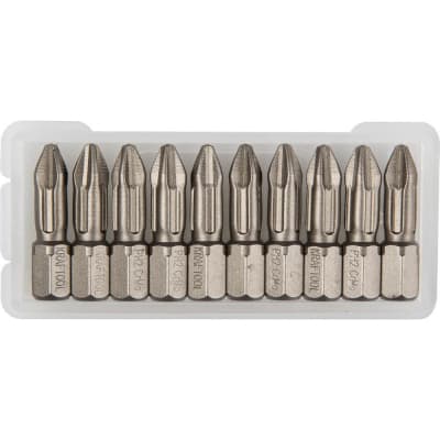 Кованые профессиональные биты KRAFTOOL PH2, 10 шт, 25 мм 26121-2-25-10