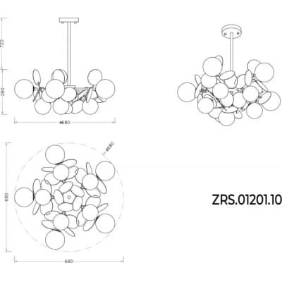 Потолочная люстра Zortes Floret ZRS.01201.10