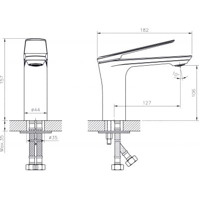 Смеситель для раковины RUSH Bering (BE5535-11)