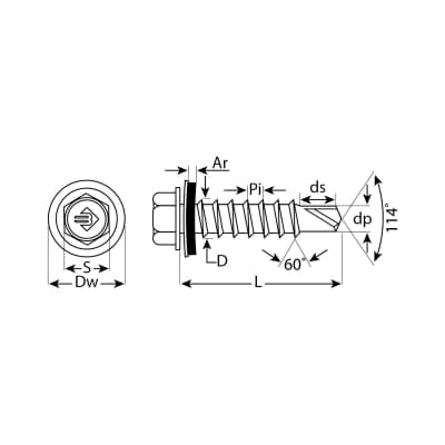 Саморезы СКД кровельные ЗУБР 38 х 4.8 мм, 1 600 шт., RAL 6005 зеленый насыщенный 4-300310-48-038-6005