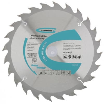 Пильный диск по дереву 190 x 20/16 x 24Т Gross 73315